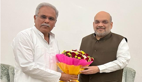 Chhattisgarh CM Bhupesh Baghel meets Union Home Minister Amit Shah, urges him to resume special assistance given to Naxal affected districts
