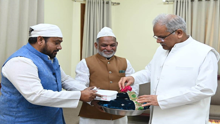 Chief Minister Bhupesh Baghel hands over 'chadar', flowers to be offered at Ajmer Sharif Dargah