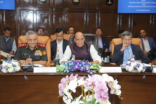 Raksha Mantri holds a meeting with Vice President and Defence Minister of Brazil in New Delhi