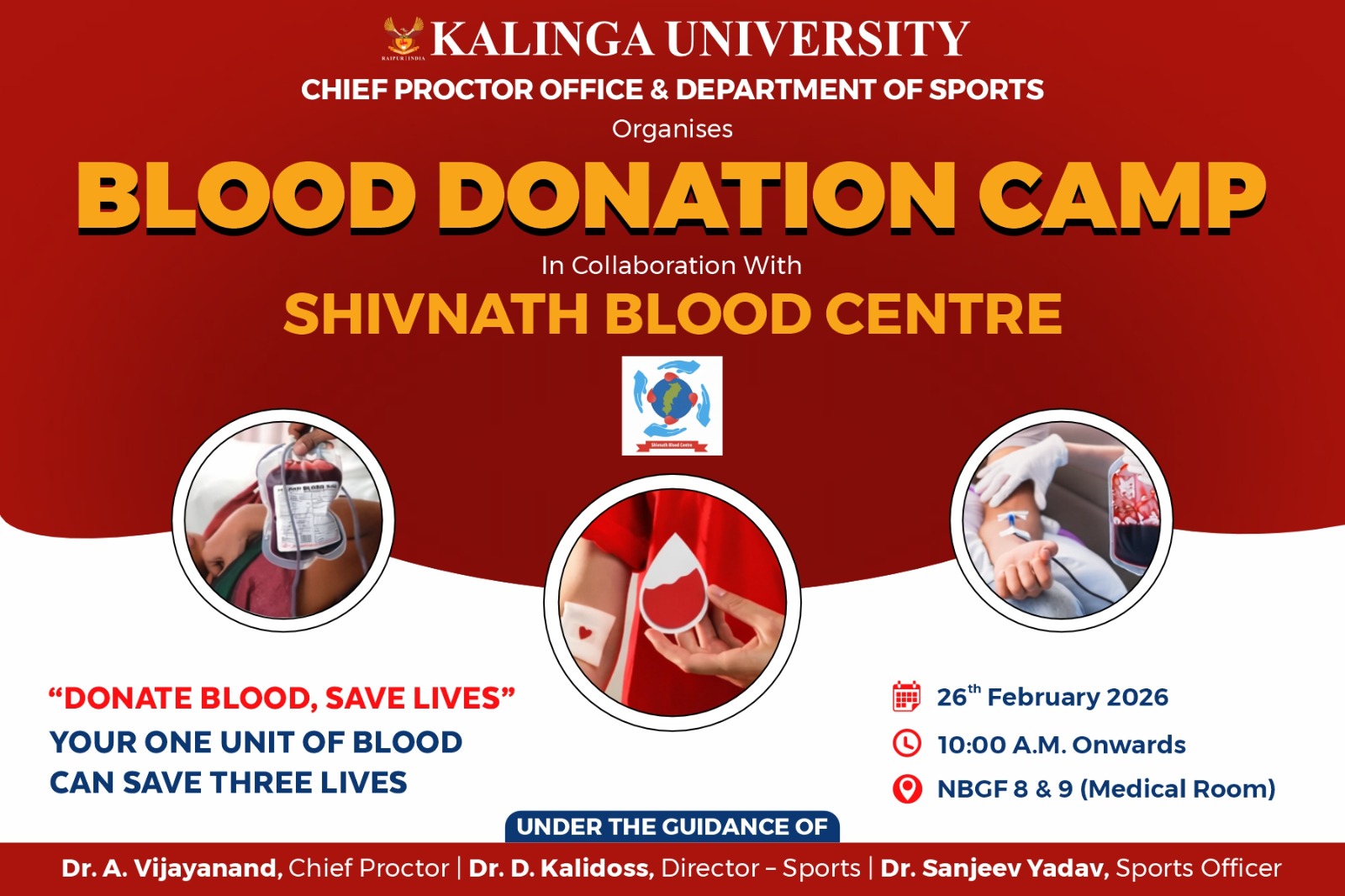 Blood Donation Camp at Kalinga University, Raipur
