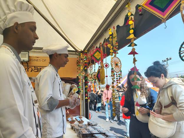 Brazilian National Visits IHM Ranchi Stall at Bharat Parv 2026, Celebrates Jharkhandi and Indian Culture