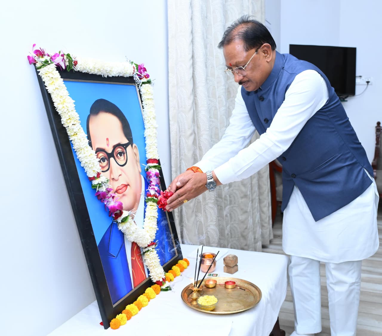 CM Vishnu Deo pays Rich Tributes to the Visionary Architect of Social Justice and Equality Dr B.R. Ambedkar on his Birth Anniversary