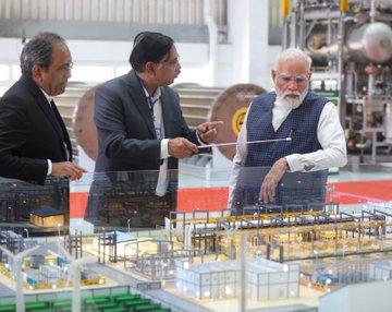 PM attends exhibition in Hazira, Gujarat