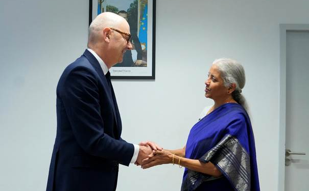 Nirmala Sitharaman and H.E. Mr. Roland Lescure, Minister of Economy, Finance, Industrial, Energy, and Digital Sovereignty of France, co-chair India-France Economic & Financial Dialogue (EFD) in Aix-en-Provence