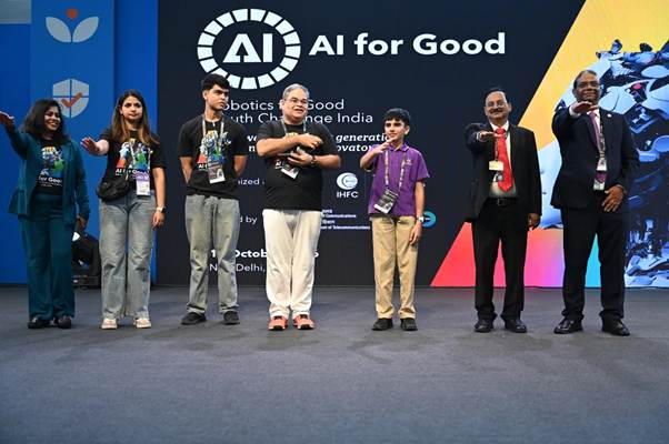 Young Innovators showcase their talent in ‘Robotics for Good Youth Challenge India 2026’ hosted by Department of Telecommunications (DoT) and International Telecommunication Union (ITU) during India Mobile Congress 2026