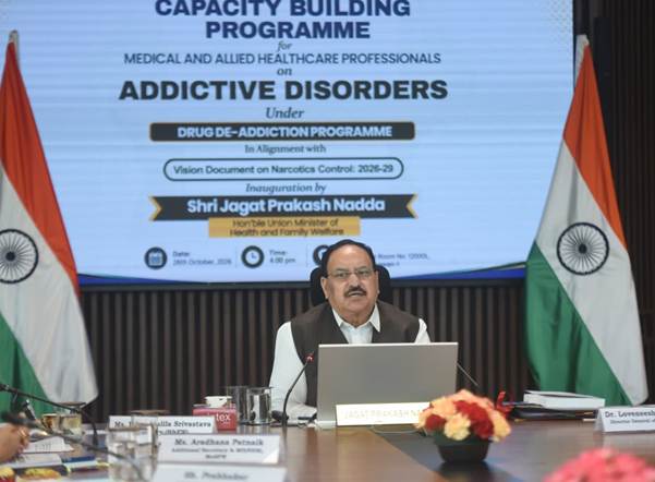 J.P. Nadda Launches Capacity Building Programme for Medical and Allied Healthcare Professionals Engaged in Drug De-addiction Services